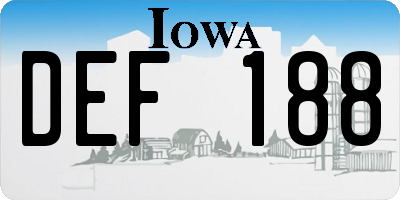 IA license plate DEF188