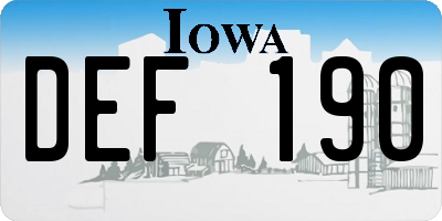 IA license plate DEF190