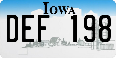 IA license plate DEF198