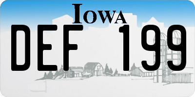 IA license plate DEF199