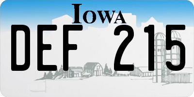 IA license plate DEF215