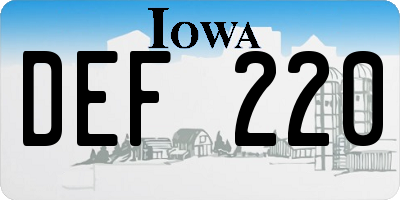 IA license plate DEF220