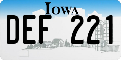 IA license plate DEF221