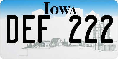 IA license plate DEF222