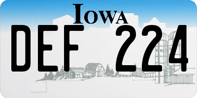 IA license plate DEF224