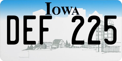 IA license plate DEF225
