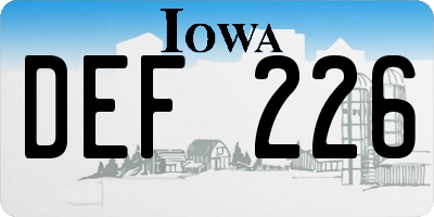 IA license plate DEF226