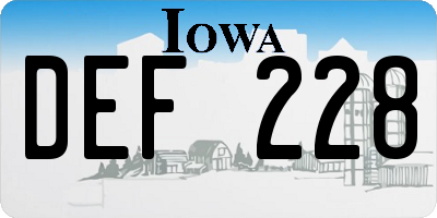 IA license plate DEF228