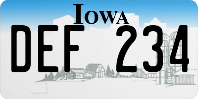 IA license plate DEF234