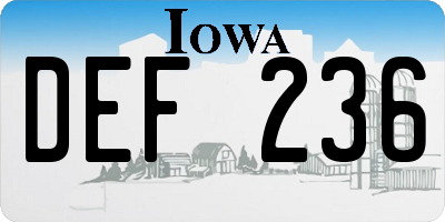 IA license plate DEF236