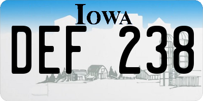IA license plate DEF238