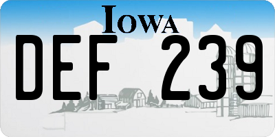 IA license plate DEF239