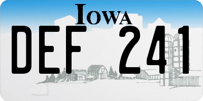IA license plate DEF241