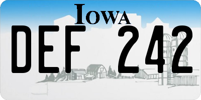 IA license plate DEF242