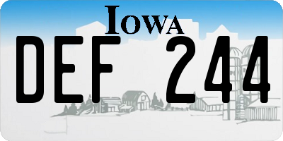 IA license plate DEF244