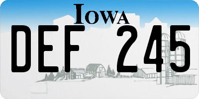 IA license plate DEF245