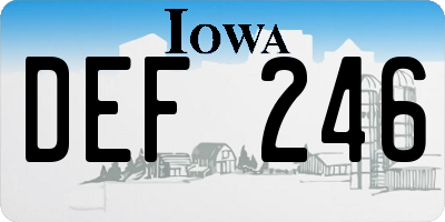 IA license plate DEF246