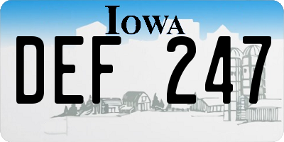 IA license plate DEF247