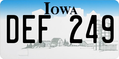 IA license plate DEF249