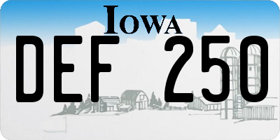 IA license plate DEF250