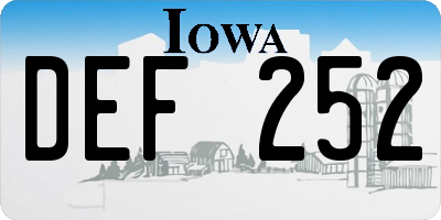 IA license plate DEF252