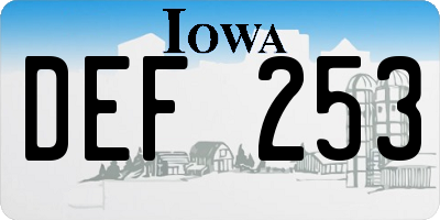 IA license plate DEF253