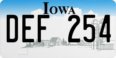 IA license plate DEF254