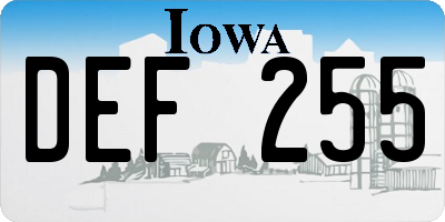 IA license plate DEF255