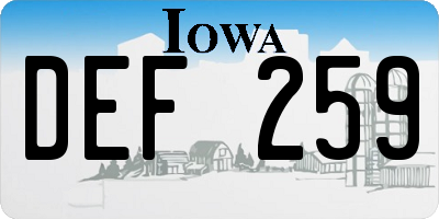 IA license plate DEF259