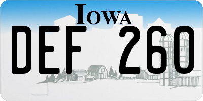 IA license plate DEF260