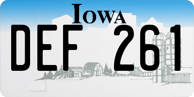 IA license plate DEF261