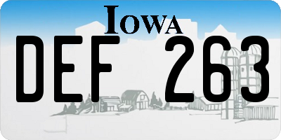 IA license plate DEF263