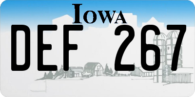 IA license plate DEF267