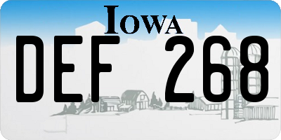 IA license plate DEF268