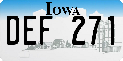 IA license plate DEF271