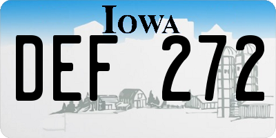 IA license plate DEF272