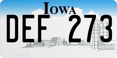 IA license plate DEF273