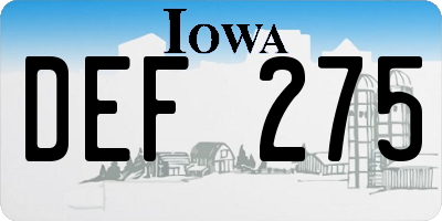 IA license plate DEF275