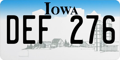 IA license plate DEF276