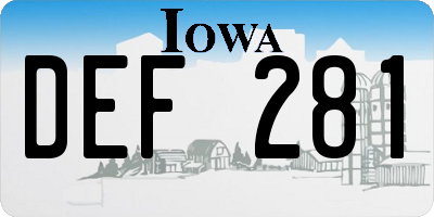 IA license plate DEF281