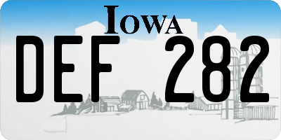 IA license plate DEF282