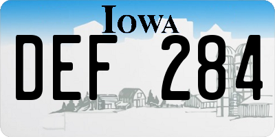 IA license plate DEF284