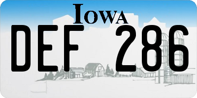 IA license plate DEF286