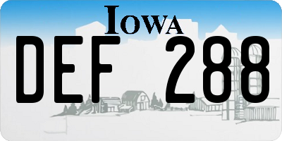 IA license plate DEF288