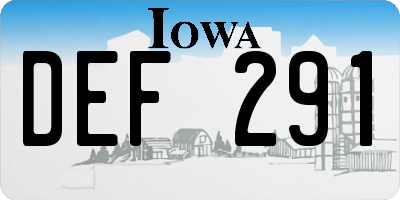 IA license plate DEF291