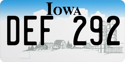 IA license plate DEF292