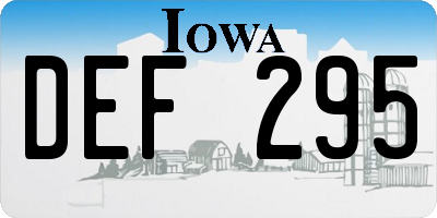 IA license plate DEF295