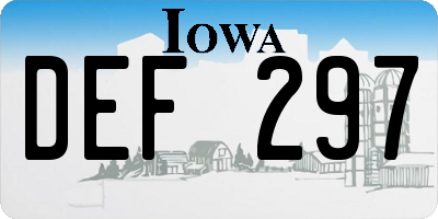 IA license plate DEF297