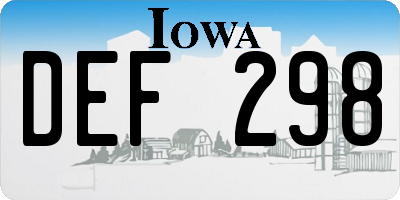 IA license plate DEF298