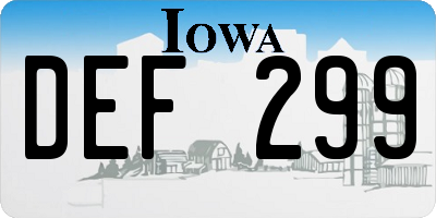 IA license plate DEF299